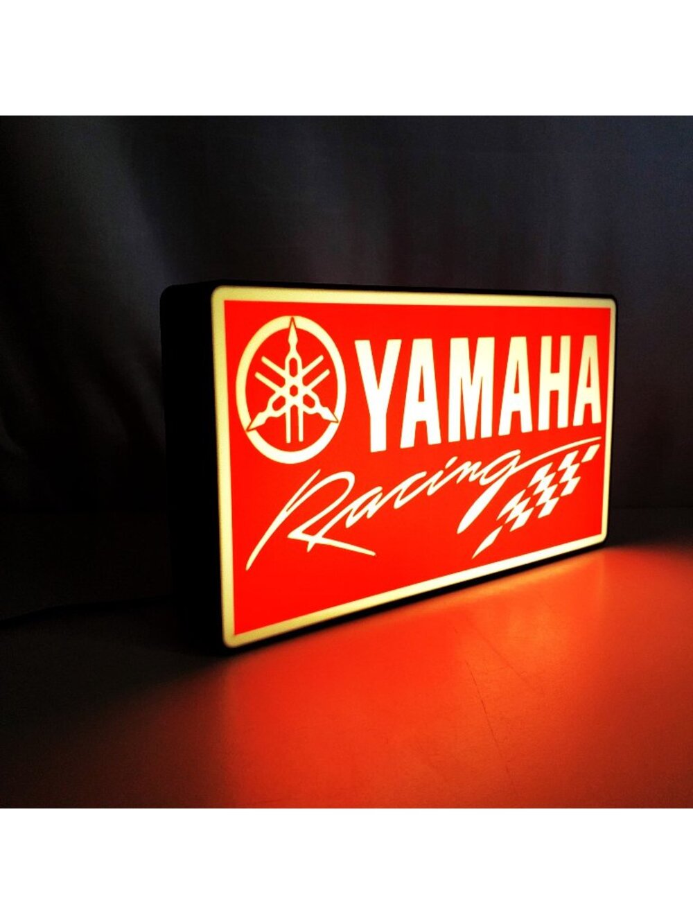 Yamaha Racing LED Light Box Sign – 10" x 6" USB Powered – Handcrafted in USA